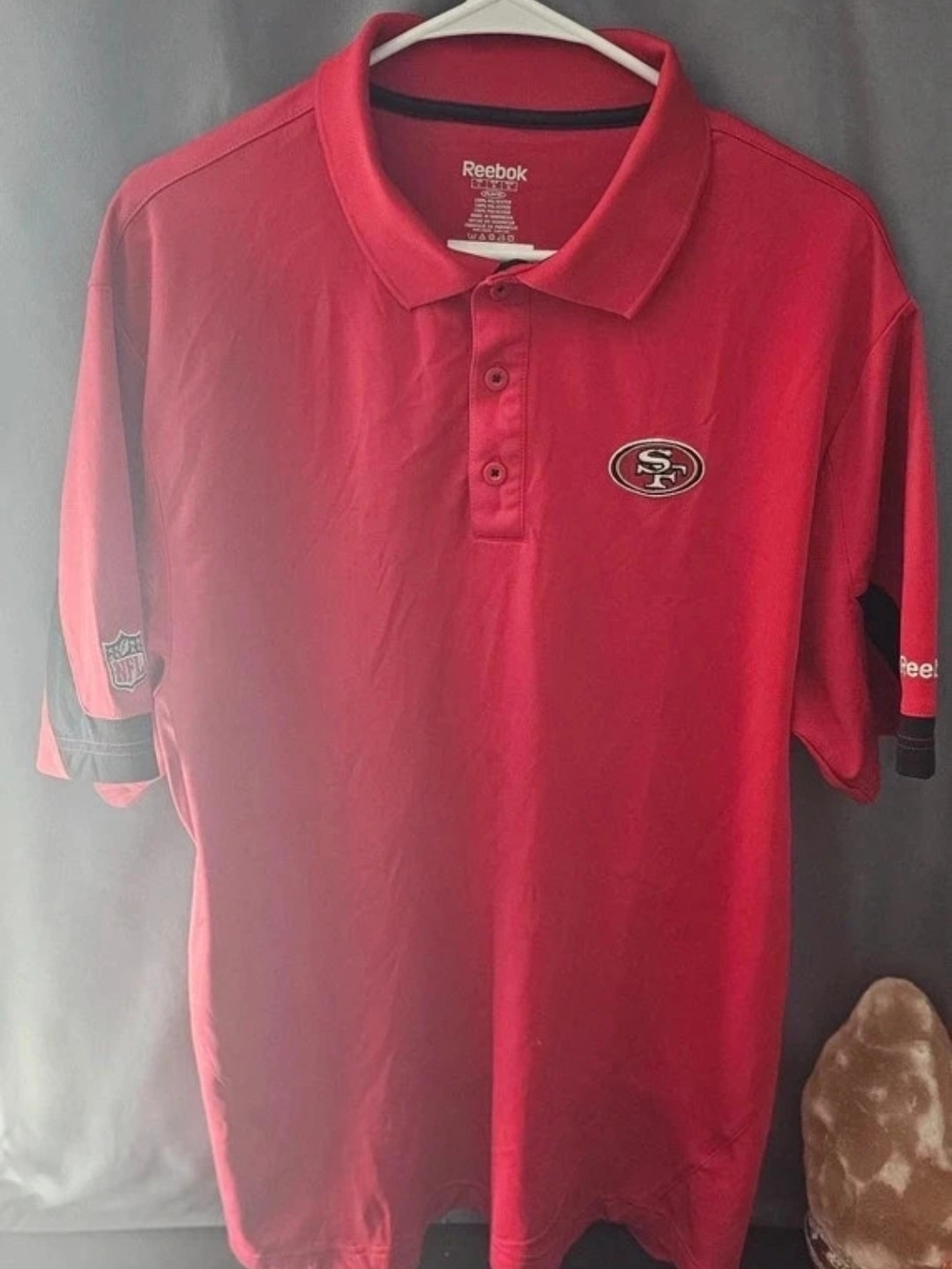 Reebok Red Men’s Short-Sleeve Polo with 49ers Patch